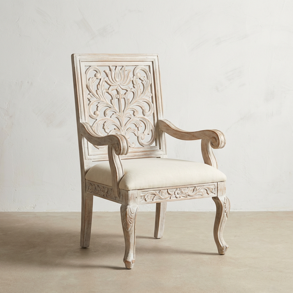 Carved Mandala Accent Armchair — Wall panel