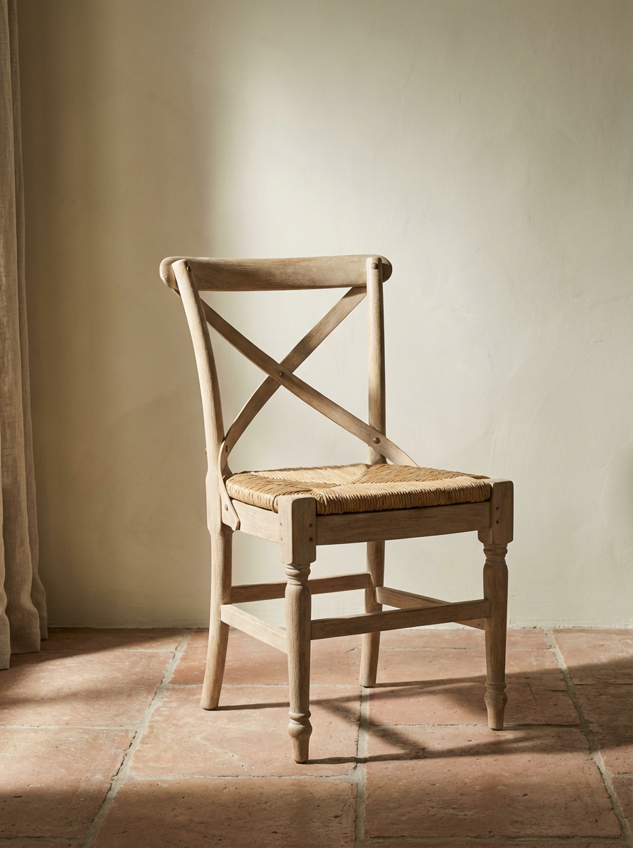 Cross Back Bleached Oak — Dining chair