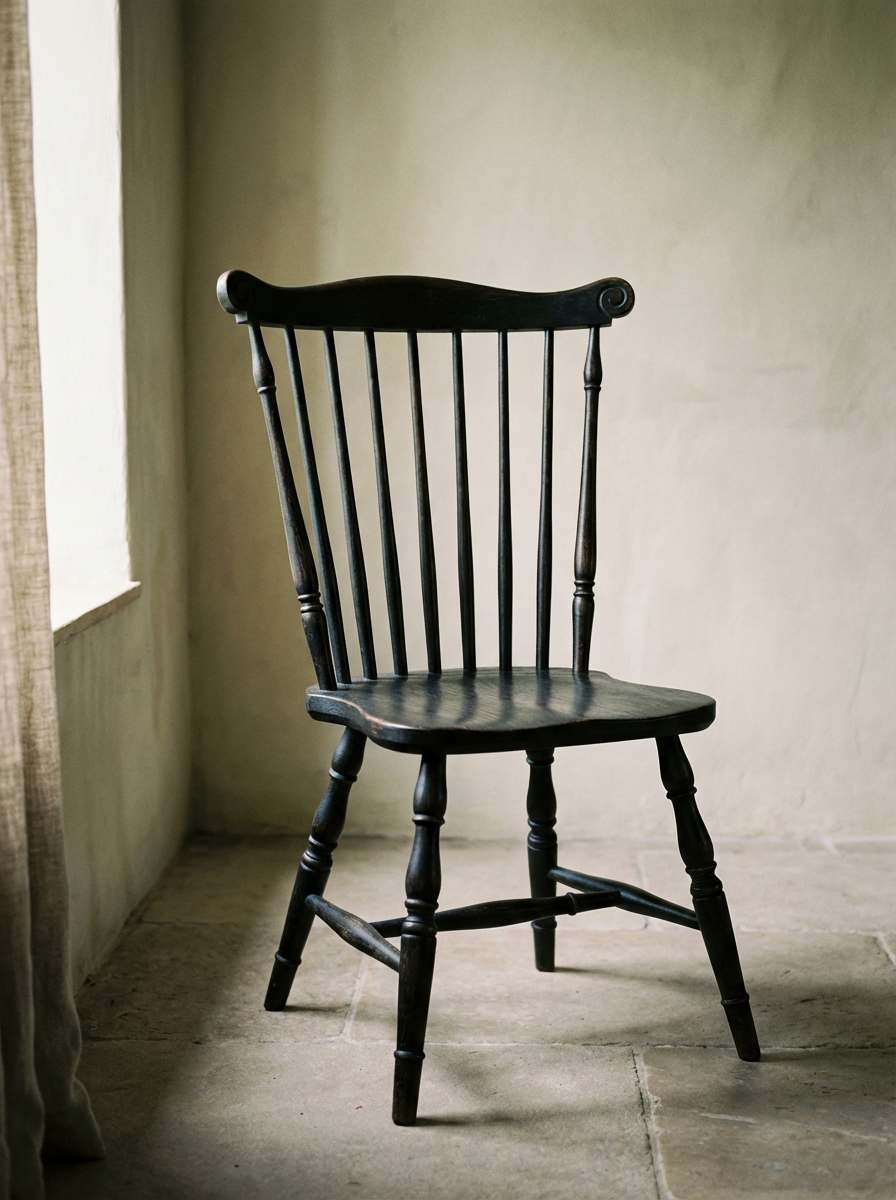 Spindle Back Ebonised — Dining chair